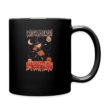 Halloween Baseball Witch, Please! I'm Batting - Full Colour Mug - black - Right