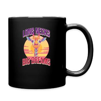 Giraffe Long Necks, Big Dreams - Full Colour Mug - black - Right