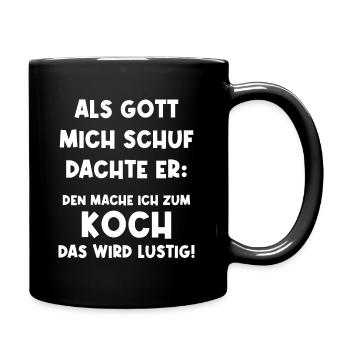 Cook Funny Star Chef Food Cooking Kitchen - Full Colour Mug - black - Right