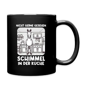Pferd Lustig Schimmel Reiter Pferdeliebhaber - Tasse einfarbig - Schwarz - Rechts