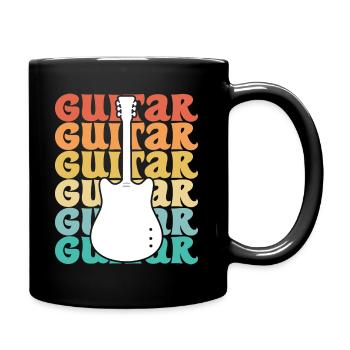 Guitare Vintage Musicien Guitariste - Mug uni - noir - Droite