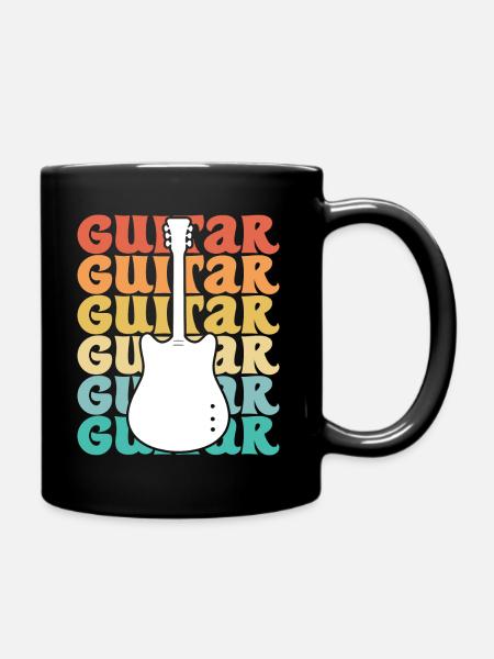 Guitare Vintage Musicien Guitariste - Mug uni - noir