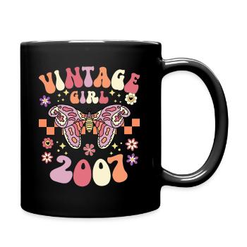 Retro Women 18 Year Old Birthday 2007 - Full Colour Mug - black - Right
