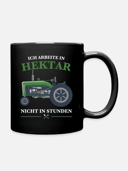 Traktor fahren und lustiger Spruch über Trekker - Tasse einfarbig - Schwarz