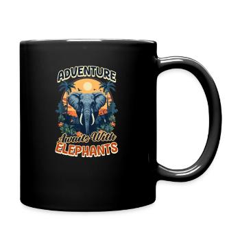 L’aventure à dos d’éléphant vous attend avec les éléphants - Mug uni - noir - Droite