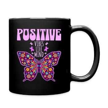Papillon Slogan Femme Positive - Mug uni - noir - Droite