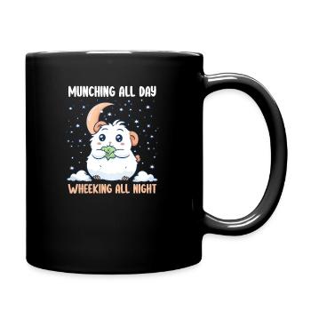 Meerschweinchen, das den ganzen Tag mampft, die ganze Nacht heult - Tasse einfarbig - Schwarz - Rechts