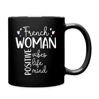 Positive Girl French Woman - Full Colour Mug - black - Right