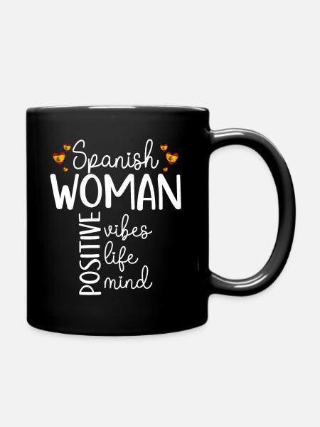 Positives Mädchen Spanierin - Tasse einfarbig - Schwarz