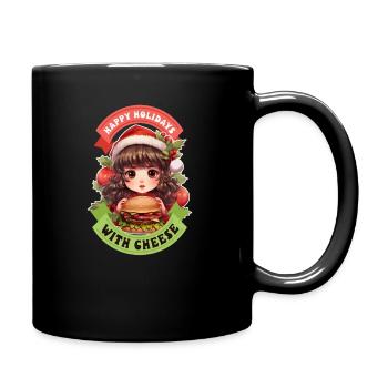 Burger de Noël au fromage - Mug uni - noir - Droite