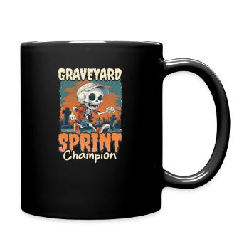 Halloween Runner Graveyard Sprint Champion - Full Colour Mug - black - Right