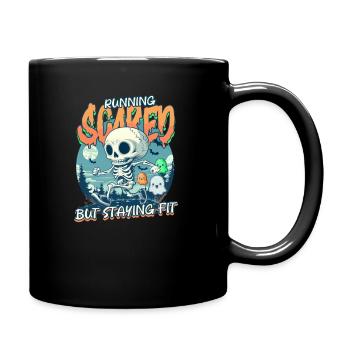 Un coureur d’Halloween court effrayé mais reste en forme - Mug uni - noir - Droite