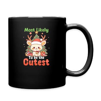 Christmas Reindeer Most Likely To Be Cutest - Full Colour Mug - black - Right