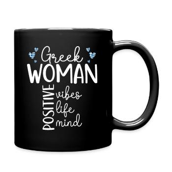 Positives Mädchen Griechische Frau - Tasse einfarbig - Schwarz - Rechts