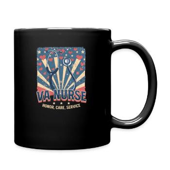 VA Krankenschwester VA Krankenschwester: Ehre, Fürsorge, Dienst - Tasse einfarbig - Schwarz - Rechts