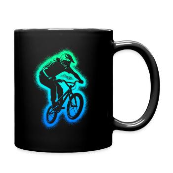 BMX Bike Stunt Herren Fahrrad BMX Jungen - Tasse einfarbig - Schwarz - Rechts