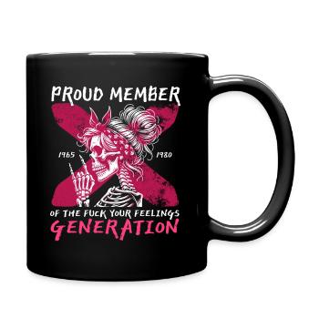 Frau Totenkopf Humor Generation X - Tasse einfarbig - Schwarz - Rechts