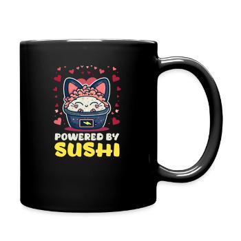 Sushi Rolle Powered By Sushi - Tasse einfarbig - Schwarz - Rechts