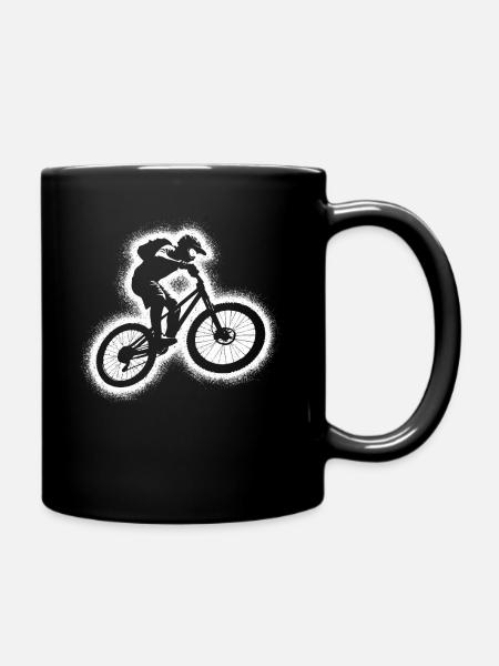 MTB Mountain Bike Biker Kinder Herren Mountainbike - Tasse einfarbig - Schwarz