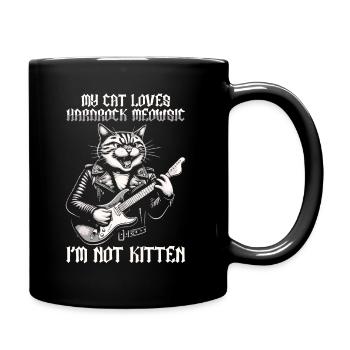 Cat Rock Music Humor Funny Gift Idea - Full Colour Mug - black - Right