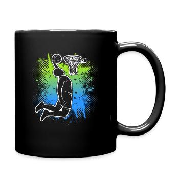 Basketball Jungen Kinder Basketballspieler Herren - Tasse einfarbig - Schwarz - Rechts