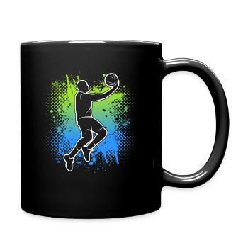 Basketball Kinder Jungen Basketballer Herren - Tasse einfarbig - Schwarz - Rechts