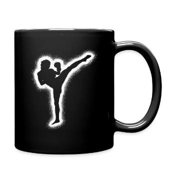 Muay Thai Kickboxer Kampfsport Frauen Kickboxen - Tasse einfarbig - Schwarz - Rechts