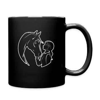 Horse Riding Equestrian Rider Women Horses - Full Colour Mug - black - Right