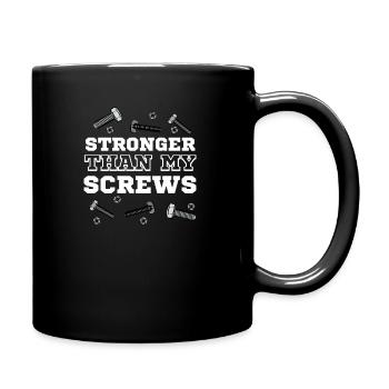Back Surgery Stronger Than My Screws - Full Colour Mug - black - Right