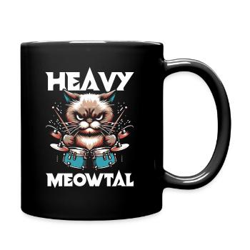 Heavy Metal Katze Musik Humor lustige Geschenkidee - Tasse einfarbig - Schwarz - Rechts