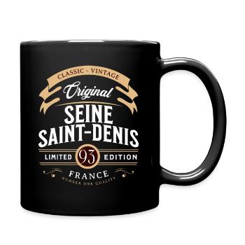 Département Seine-Saint-Denis, Frankreich - Tasse einfarbig - Schwarz - Rechts