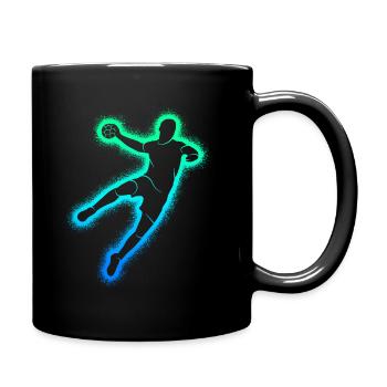 Handballspieler Handballer Kinder Herren Handball - Tasse einfarbig - Schwarz - Rechts