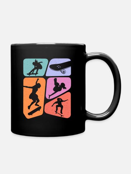 Skateur Skateur Skateur Skateboard Fille - Mug uni - noir
