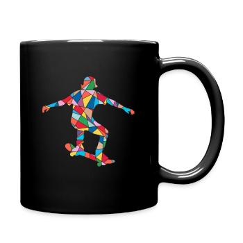 Skaten Skateboarder Skater Trick Jungen Skateboard - Tasse einfarbig - Schwarz - Rechts