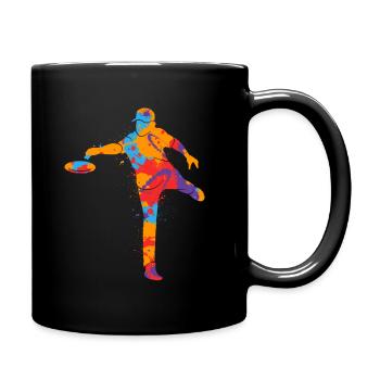 Bunter Discgolf Korb Disc Golf Jungen Discgolfer - Tasse einfarbig - Schwarz - Rechts