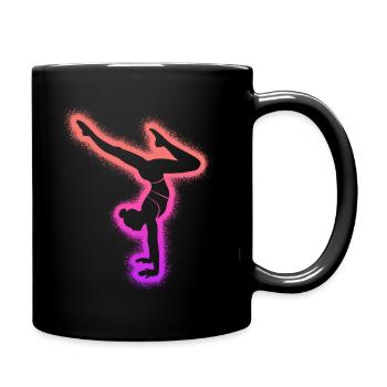 Gymnast Gymnastics Handstand Ladies Girls Gymnastics - Full Colour Mug - black - Right