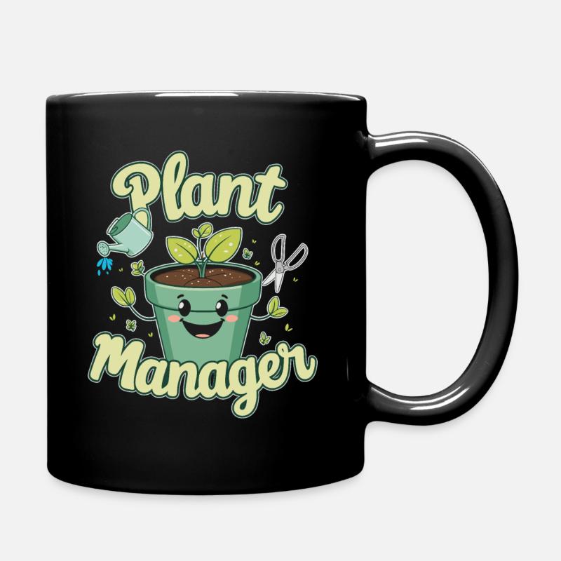 Fun "Plant Manager" design for plant fans - Full Colour Mug - black
