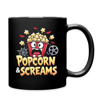 Design « Popcorn & Screams » pour les fans d’horreur - Mug uni - noir - Droite
