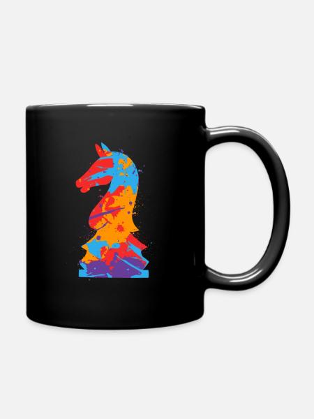 pièces d’échecs jeu de société coloré femmes échecs enfants - Mug uni - noir