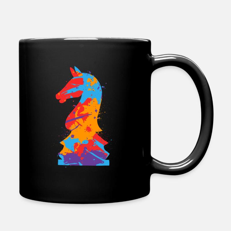 pièces d’échecs jeu de société coloré femmes échecs enfants - Mug uni - noir