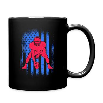Joueur de football américain États-Unis Enfants Football - Mug uni - noir - Droite