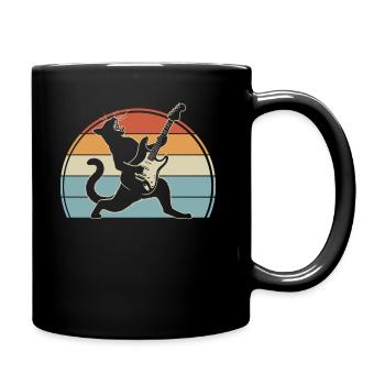 Musique Rock Chat Drôle Humour Idée Cadeau - Mug uni - noir - Droite