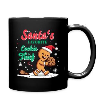 Le design préféré du voleur de biscuits du Père Noël - Mug uni - noir - Droite