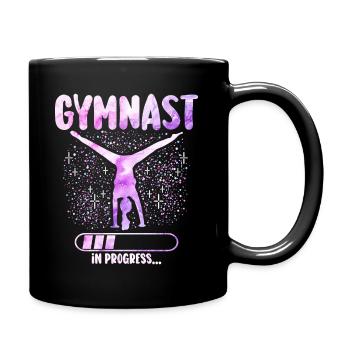 Gymnastik Geschenk Mädchen Turnerin - Tasse einfarbig - Schwarz - Rechts