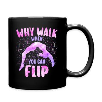 Gymnastik Geschenk Mädchen Turnerin - Tasse einfarbig - Schwarz - Rechts