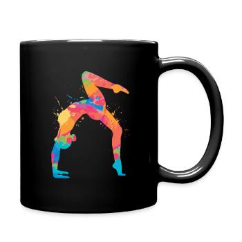 Gymnast Gymnastics Handstand Girls Ladies Gymnastics - Full Colour Mug - black - Right