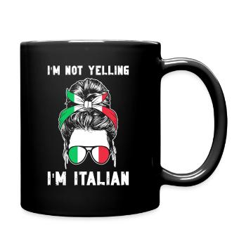 Italian Italy Funny Saying Gift Idea - Full Colour Mug - black - Right