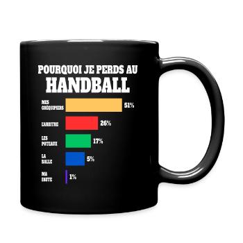 Maillot Humour Joueur Handball - Mug uni - noir - Droite
