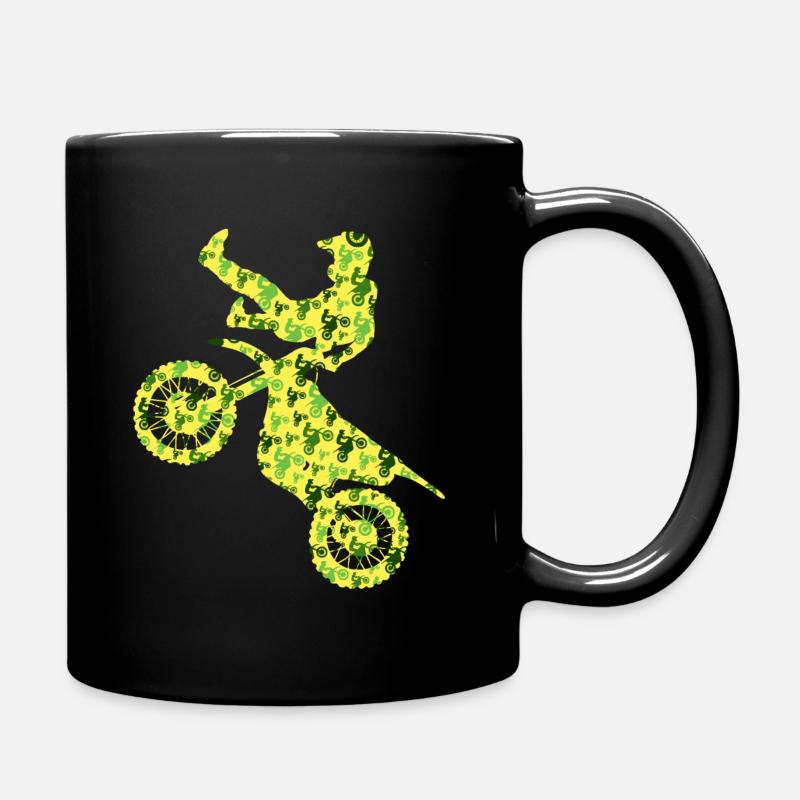 Dirt Biker Motorradfahrer Herren Motocross Jungen - Tasse einfarbig - Schwarz