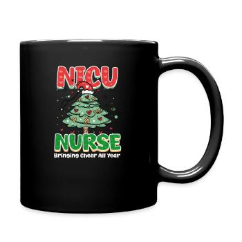 NICU Weihnachts-Krankenschwester auf der Neugeborenen-Intensivstation, die das ganze Jahr über für Aufmunterung sorgt - Tasse einfarbig - Schwarz - Rechts